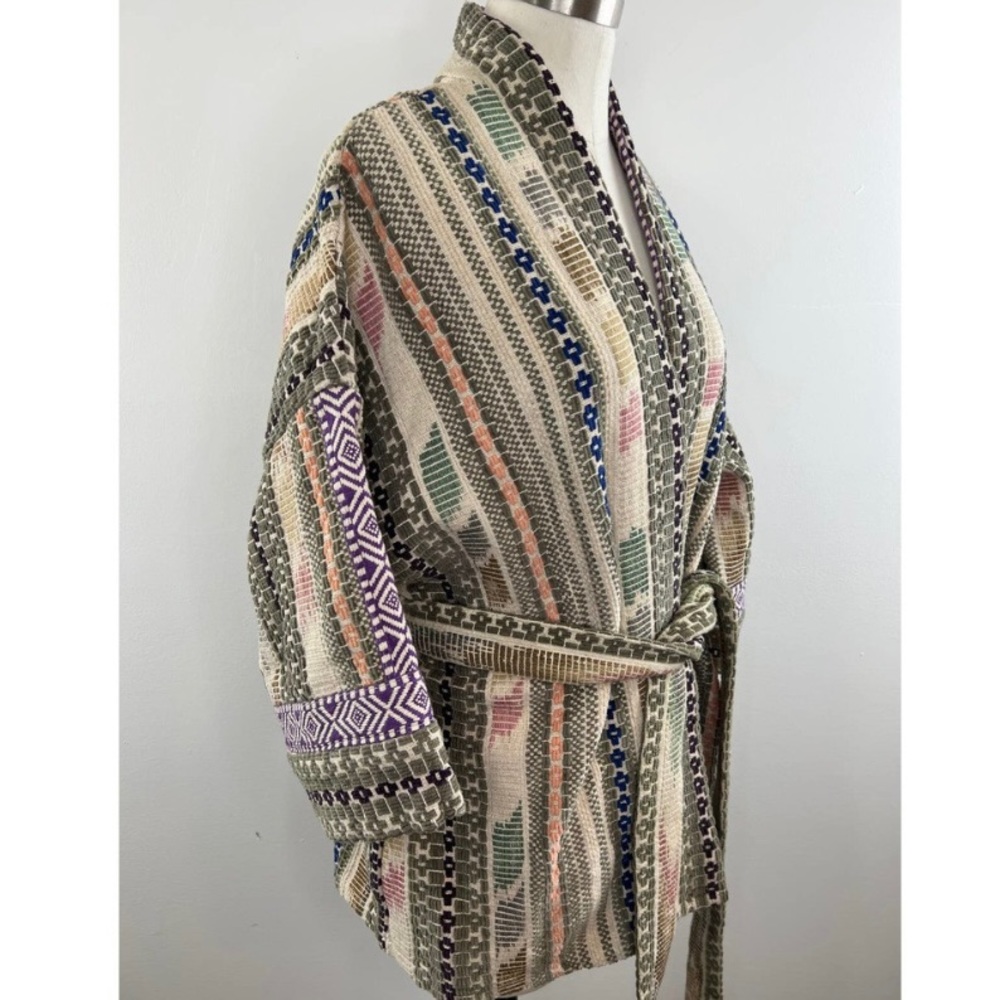 Anthropologie Andersen & Lauth 3/4 Sleeve Striped Kimono